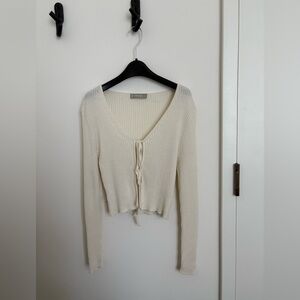 Everlane tie closure sweater